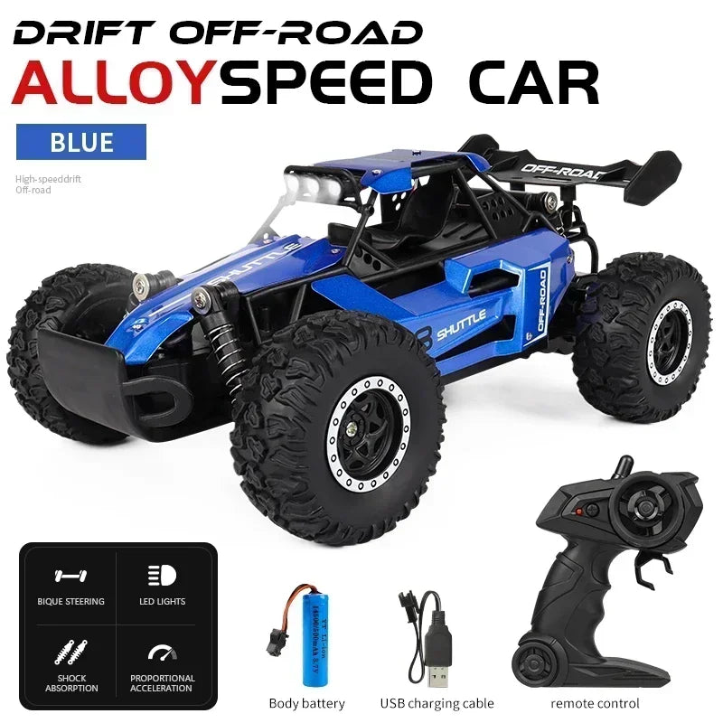 NEW RC CAR 1:16 2WD WITH LED LIGHTS – 20KM/H HIGH-SPEED OFF-ROAD CLIMBING REMOTE CONTROL CAR FOR KIDS