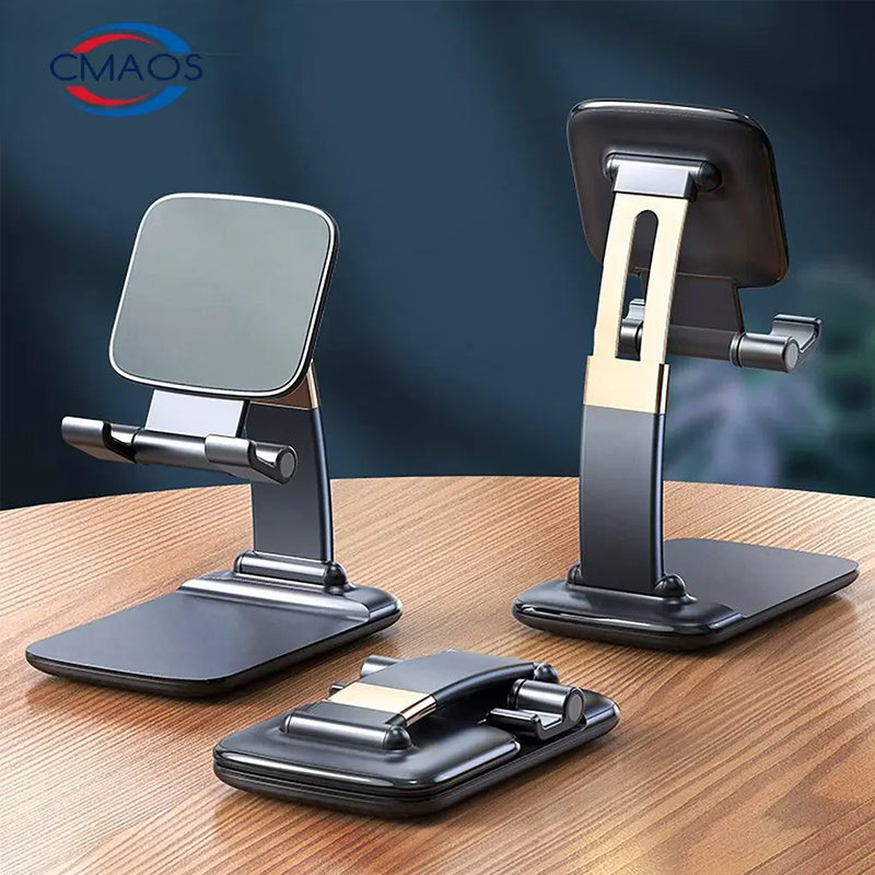 Foldable Metal Desktop Phone Stand – Universal Holder for iPhone, iPad, Tablets & Smartphones