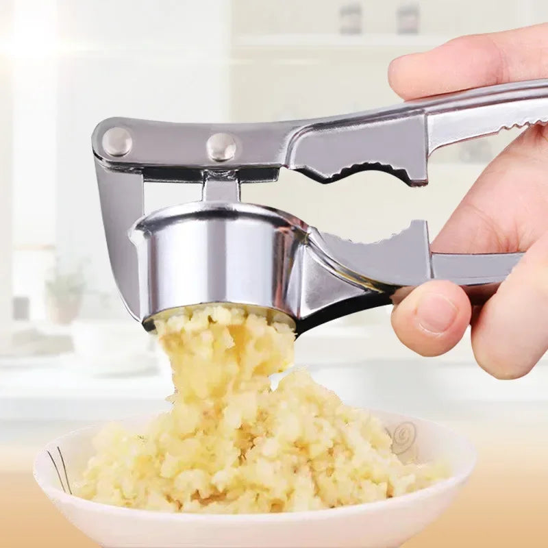 Stainless Steel Garlic Press | Manual Garlic Smasher & Mincer Tool for Kitchen