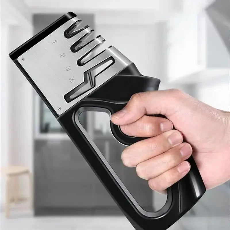 4-in-1 Multifunctional Knife Sharpener – Handheld Stainless Steel Blade Sharpener for Kitchen Knives