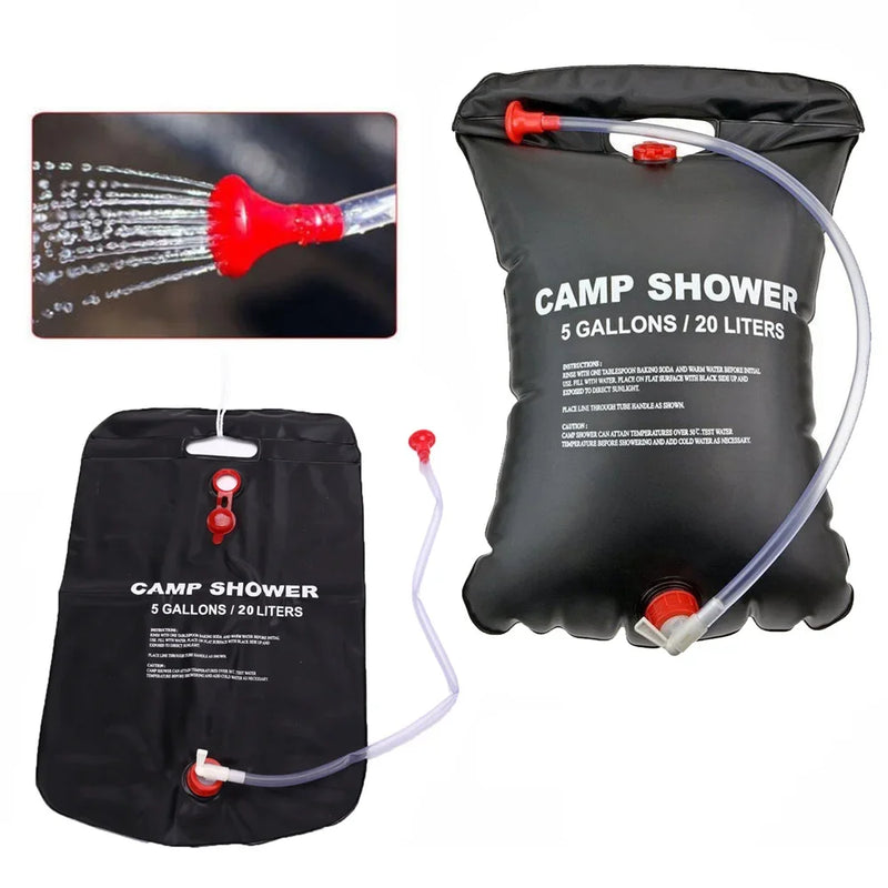 20L Solar Heated Camping Shower Bag – Portable Outdoor Shower for Travel, Hiking, Beach & BBQ