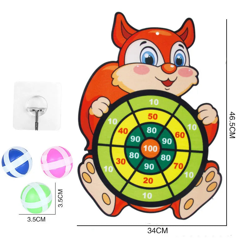 Toddler Educational Dart Board Toys – Kids Indoor Outdoor Party Game with Sticky Balls