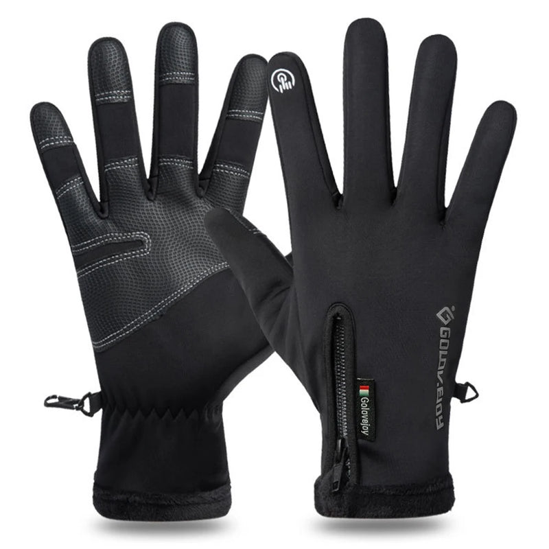 Winter Motorcycle Gloves – Thermal Fleece Lined, Waterproof, Touchscreen, Windproof Riding Gloves