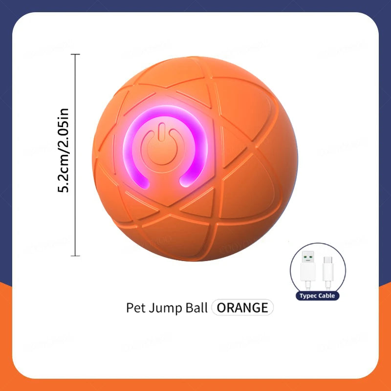 Smart Dog Toy Ball – USB Rechargeable Interactive Bouncing Ball for Dogs & Cats, Durable & Safe