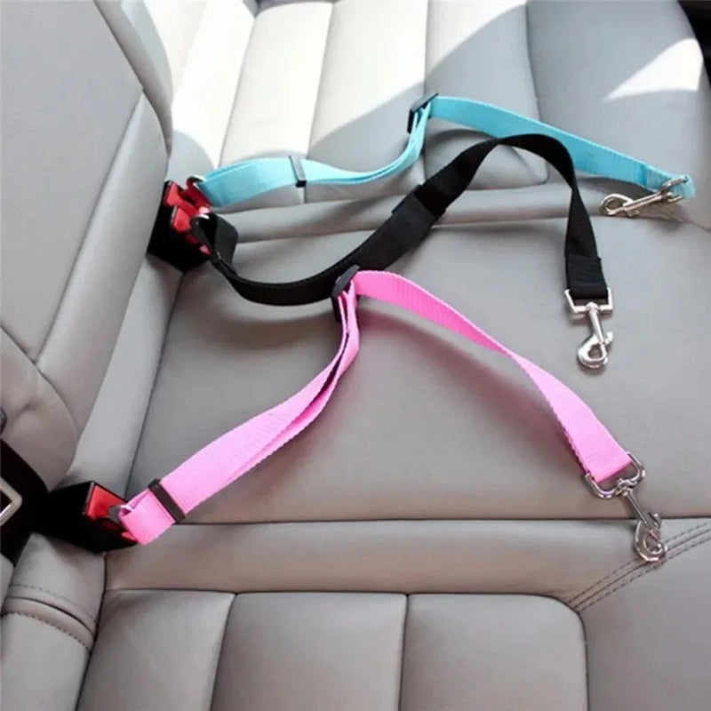 Adjustable Pet Car Seat Belt for Dogs & Cats, Safety Harness Lead Clip for Vehicle Travel