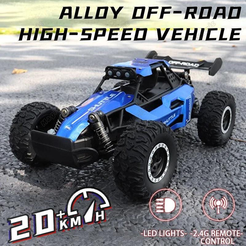 NEW RC CAR 1:16 2WD WITH LED LIGHTS – 20KM/H HIGH-SPEED OFF-ROAD CLIMBING REMOTE CONTROL CAR FOR KIDS