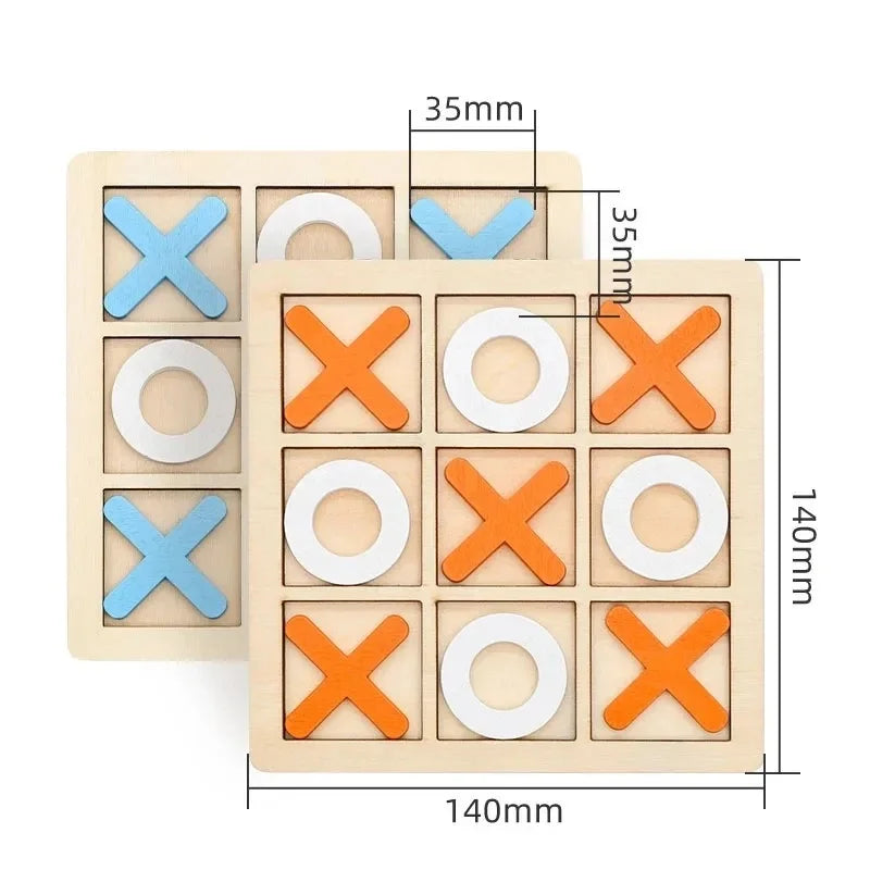 Montessori Wooden Mini Chess Game - Educational Puzzle Toy for Kids Aged 3-12