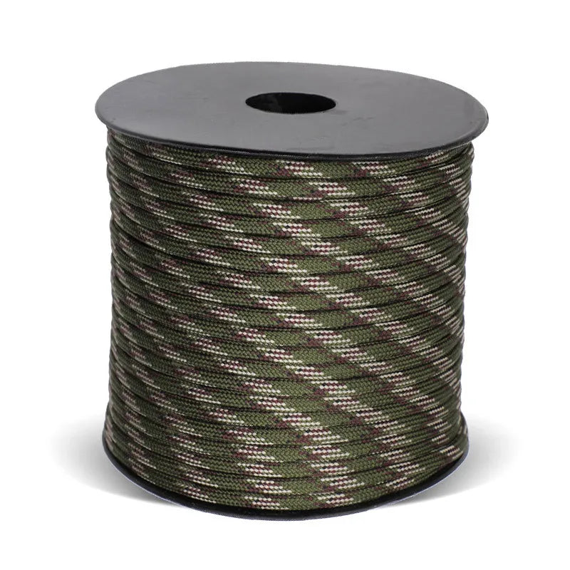 9-Strand 650LB Military Paracord – 4mm Tactical Survival Rope for Camping, Weaving, and Outdoor Use