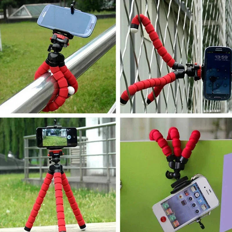 Portable Octopus Mini Tripod – Flexible Stand for Smartphones, Cameras, and Digicams with Holder Clip