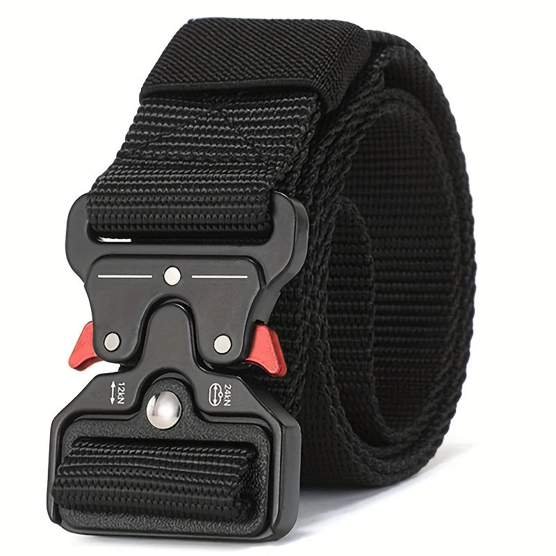 Men’s Outdoor Tactical Nylon Belt – Multi-Functional, Durable Canvas Belt with Adjustable Buckle