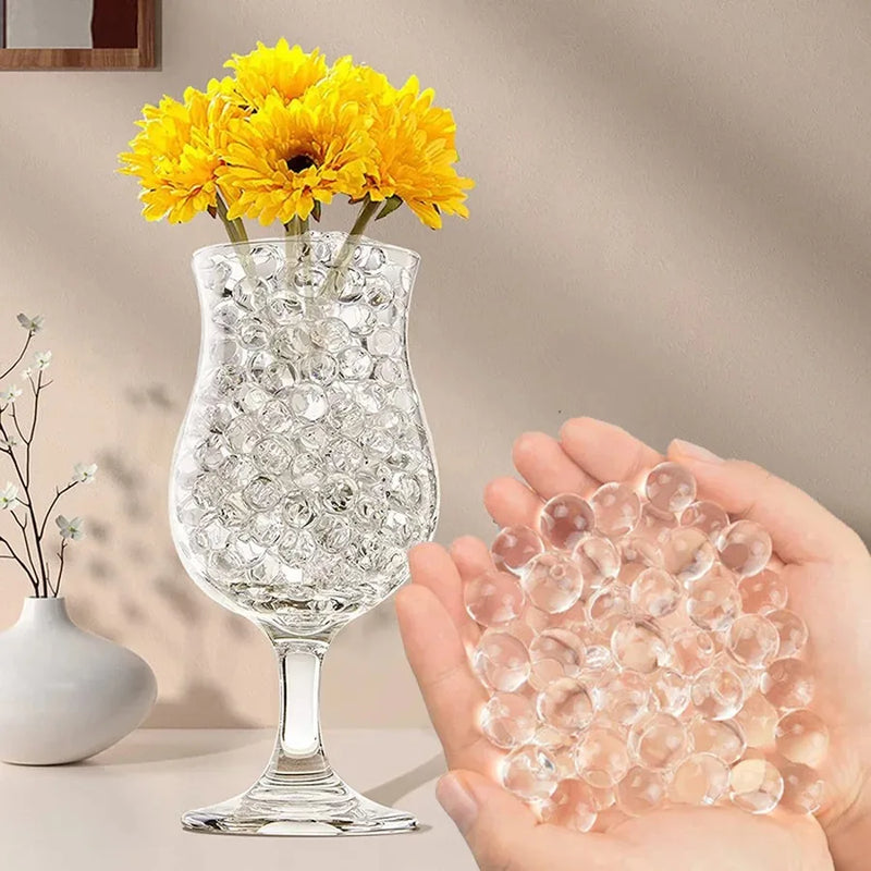 5,000pcs Transparent Water Beads Gel Magic Balls – Crystal Soil for Flower Vases & Wedding Décor