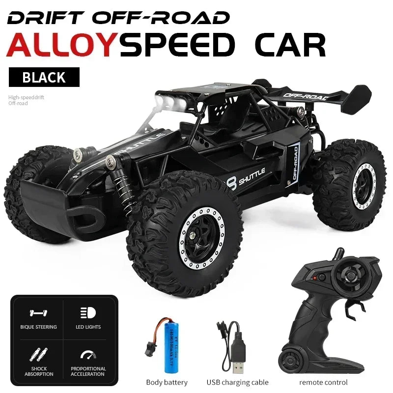 NEW RC CAR 1:16 2WD WITH LED LIGHTS – 20KM/H HIGH-SPEED OFF-ROAD CLIMBING REMOTE CONTROL CAR FOR KIDS