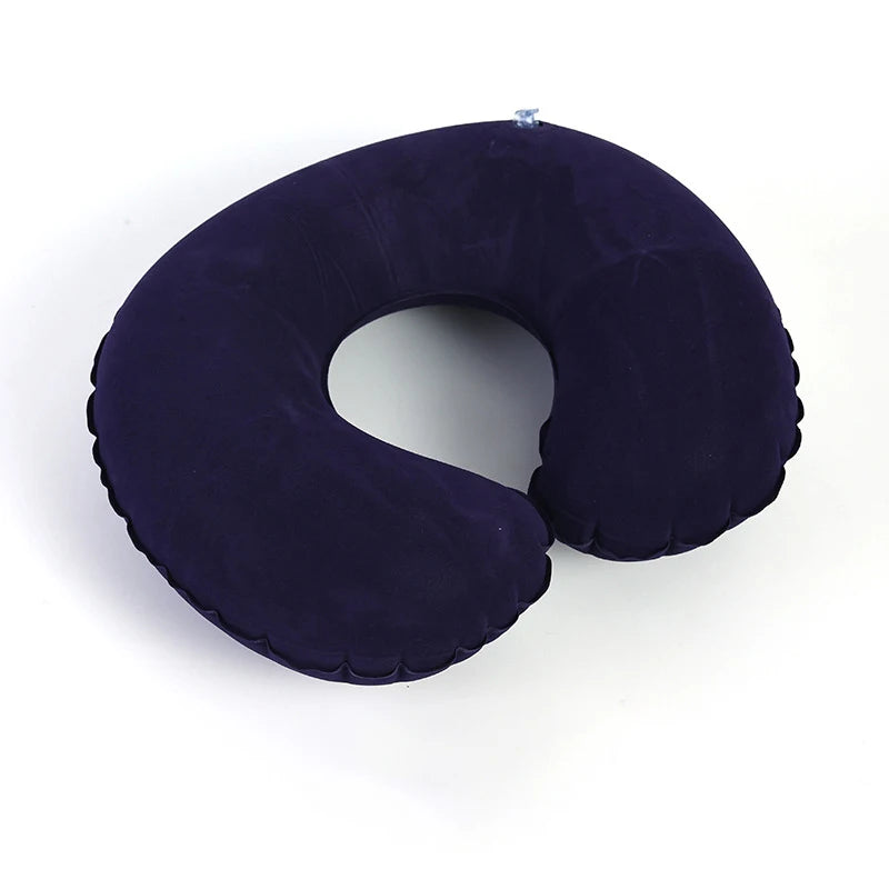 Inflatable C-Shaped Travel Neck Pillow – Portable Round Cushion for Travel, Bedding & Body Support