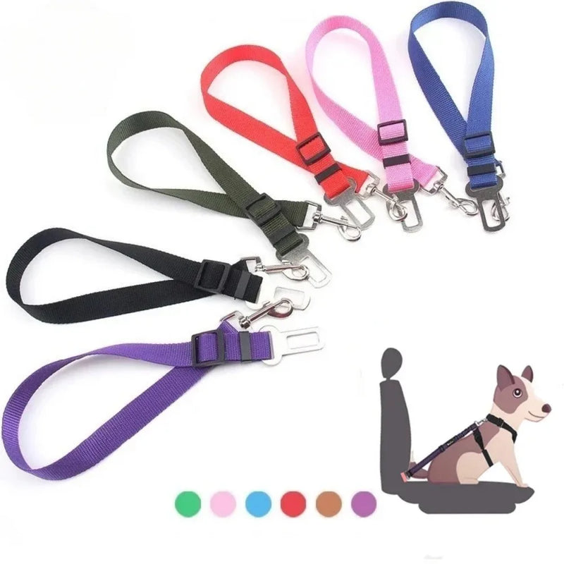 Adjustable Pet Car Seat Belt for Dogs & Cats, Safety Harness Lead Clip for Vehicle Travel