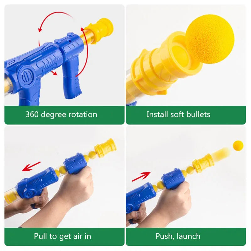 Air-Powered Duck Shooting Game – Soft Bullet Ball Gun Toy with Light & Electronic Scoring for Kids