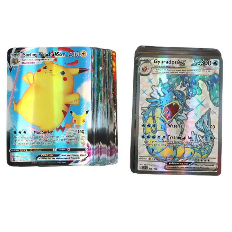 60/100pcs Pokémon TCG Scarlet & Violet EX VSTAR Holographic Cards – English Shiny Trading Set