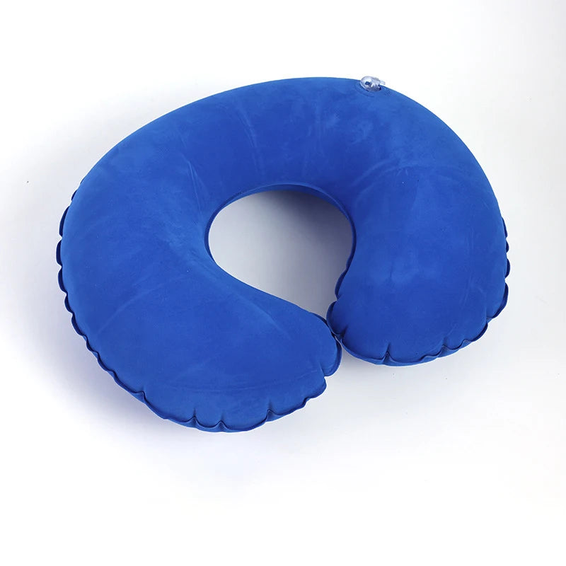 Inflatable C-Shaped Travel Neck Pillow – Portable Round Cushion for Travel, Bedding & Body Support