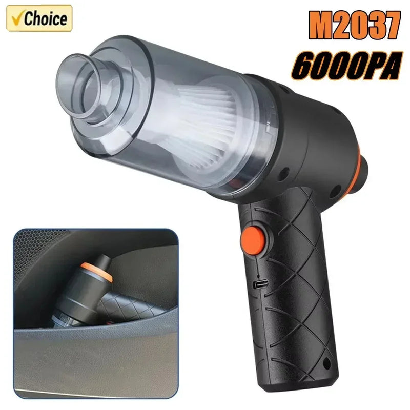 PORTABLE CAR VACUUM CLEANER 120W STRONG SUCTION – HANDHELD WIRELESS DUST COLLECTOR FOR HOME & CAR