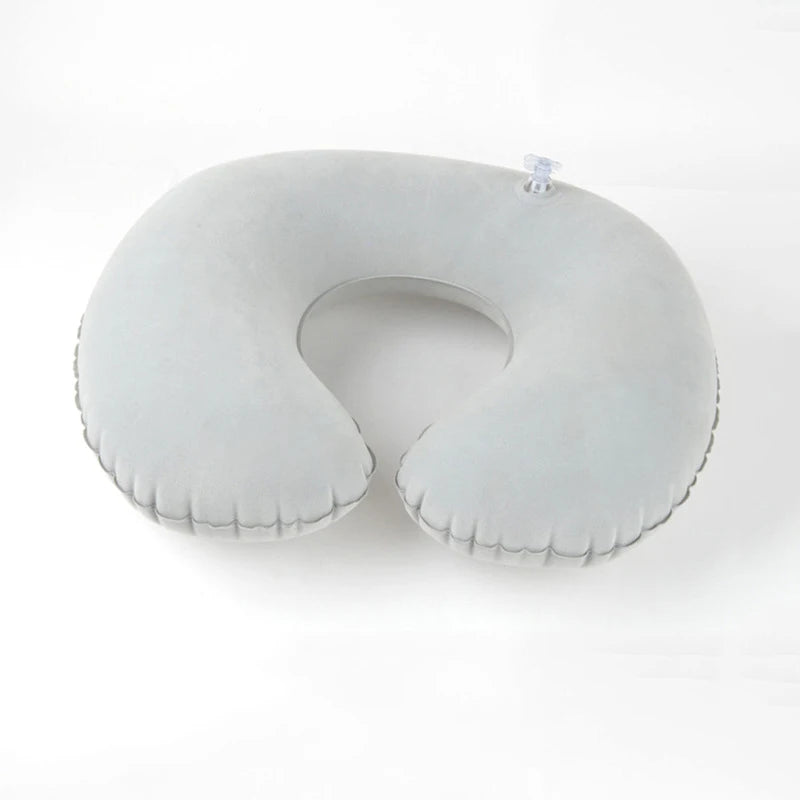 Inflatable C-Shaped Travel Neck Pillow – Portable Round Cushion for Travel, Bedding & Body Support