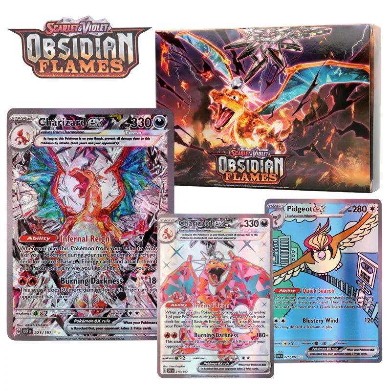 60/100pcs Pokémon TCG Scarlet & Violet EX VSTAR Holographic Cards – English Shiny Trading Set