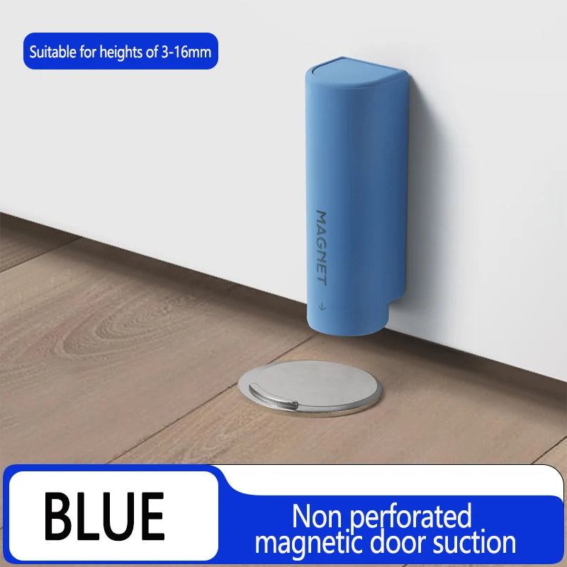 Magnetic Door Stopper – Stainless Steel Nail-Free Door Holder, Anti-Collision, Modern Door Hardware