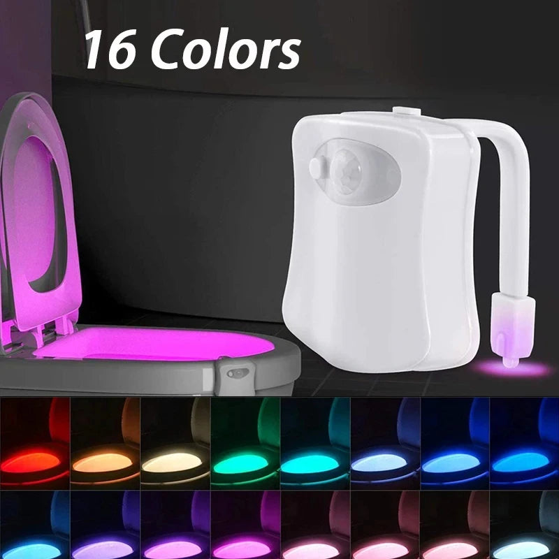 Smart Motion Sensor Toilet Night Light - 8/16 Colors LED Waterproof WC Backlight