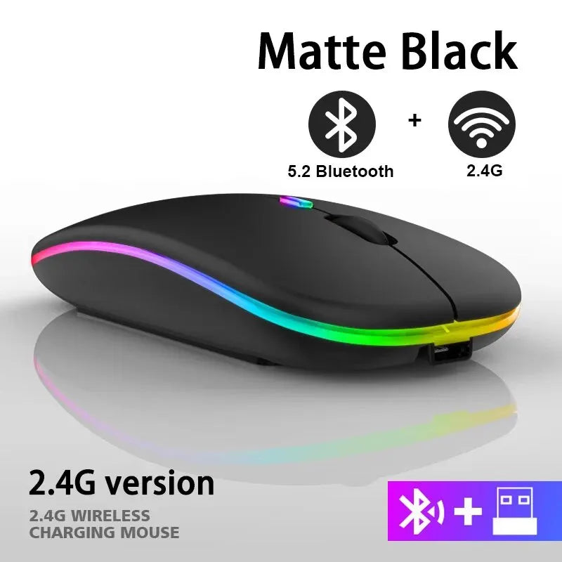 RGB Rechargeable Wireless Bluetooth Gaming Mouse – Ergonomic Design, LED Backlit, 3600 DPI