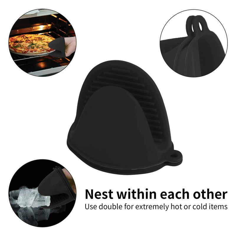 2PCS Silicone Oven Mitts | Heat Resistant Non-Slip Anti-Scald Pot Holders for Cooking & Baking