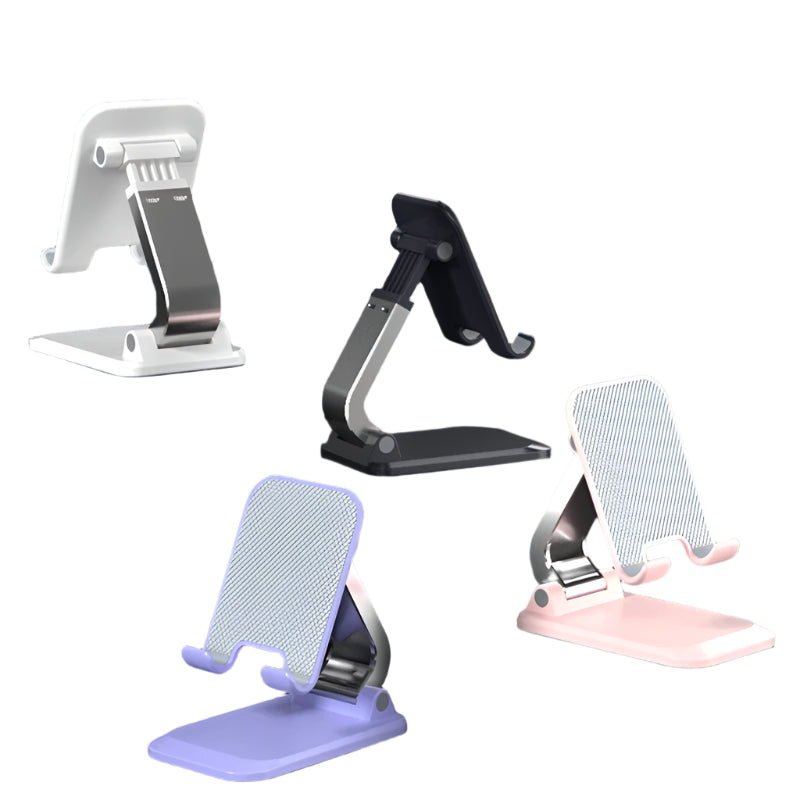 Foldable Metal Desktop Phone Stand – Universal Holder for iPhone, iPad, Tablets & Smartphones