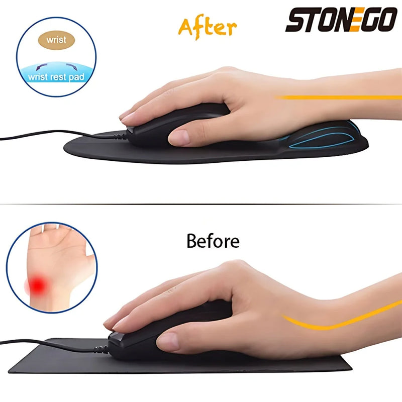 STONEGO Ergonomic Laptop Mouse Pad with Wrist Support | Non-Slip Rubber Design for Office & Gaming