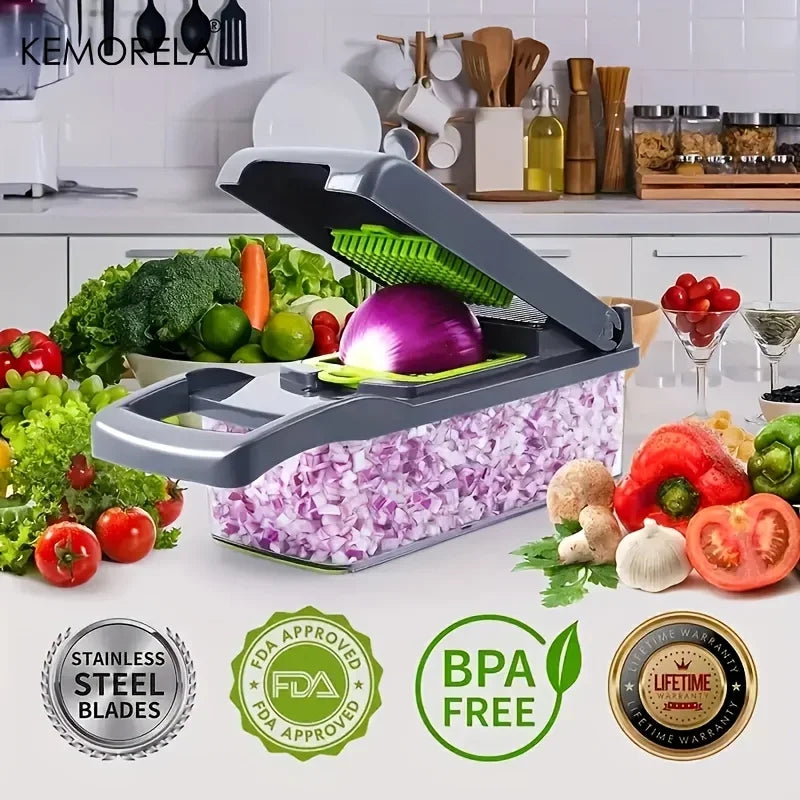 14/16-in-1 Multifunctional Vegetable Chopper | Onion Slicer, Dicer, and Grater