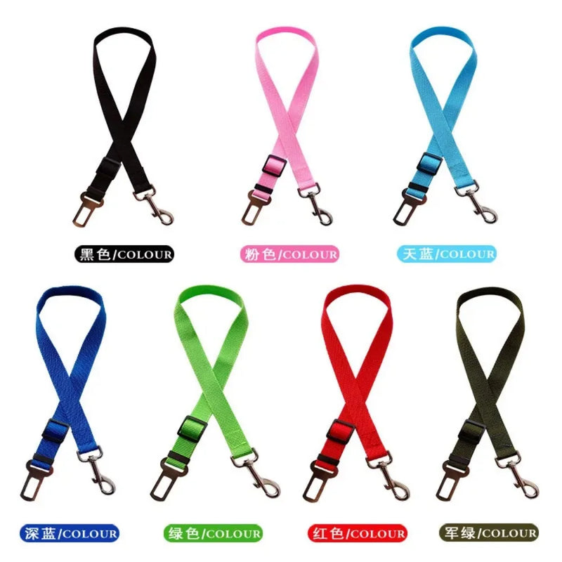 Adjustable Pet Car Seat Belt for Dogs & Cats, Safety Harness Lead Clip for Vehicle Travel