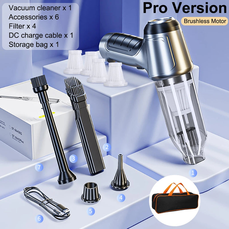 WIRELESS CAR VACUUM CLEANER 95000PA STRONG SUCTION – HANDHELD PORTABLE MINI CLEANER FOR CAR & HOME