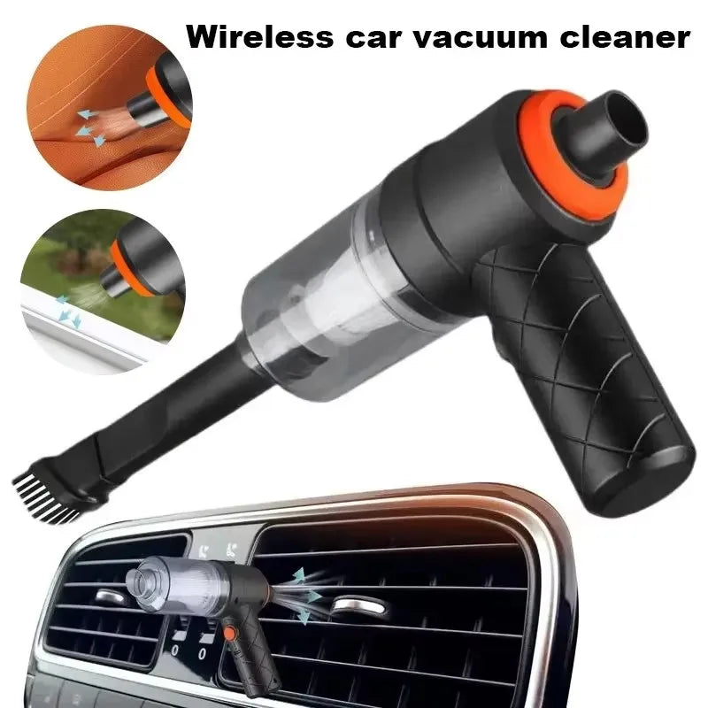 PORTABLE CAR VACUUM CLEANER 120W STRONG SUCTION – HANDHELD WIRELESS DUST COLLECTOR FOR HOME & CAR