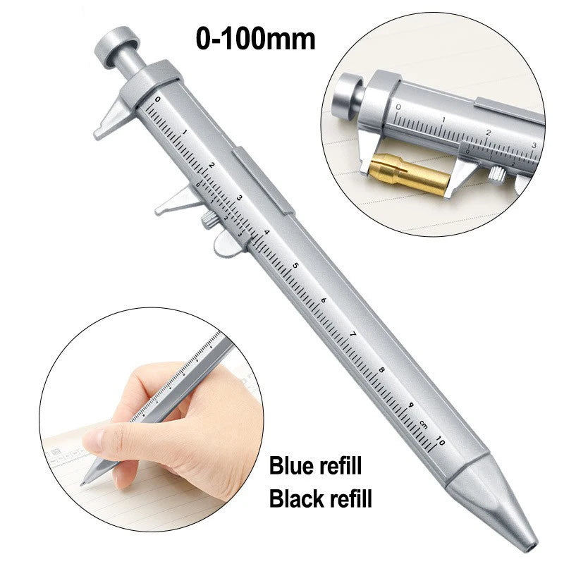 Multifunction Vernier Caliper Ballpoint Pen – 0.5mm Smooth Gel Ink Pen for Office, School & Creativity