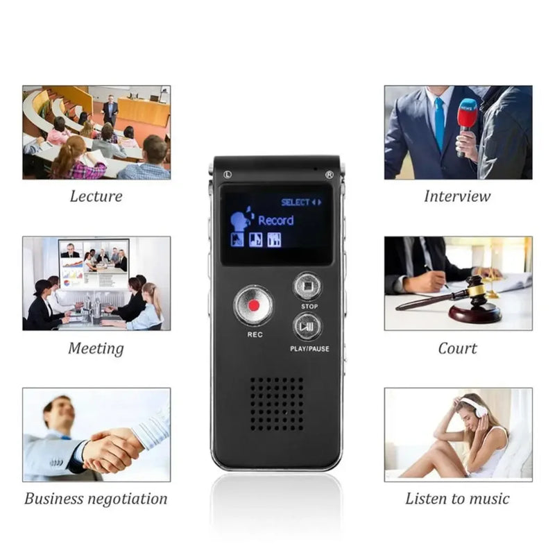 8GB Mini Voice Recorder and MP3 Player – USB Flash Drive Audio Recording Dictaphone with Speaker