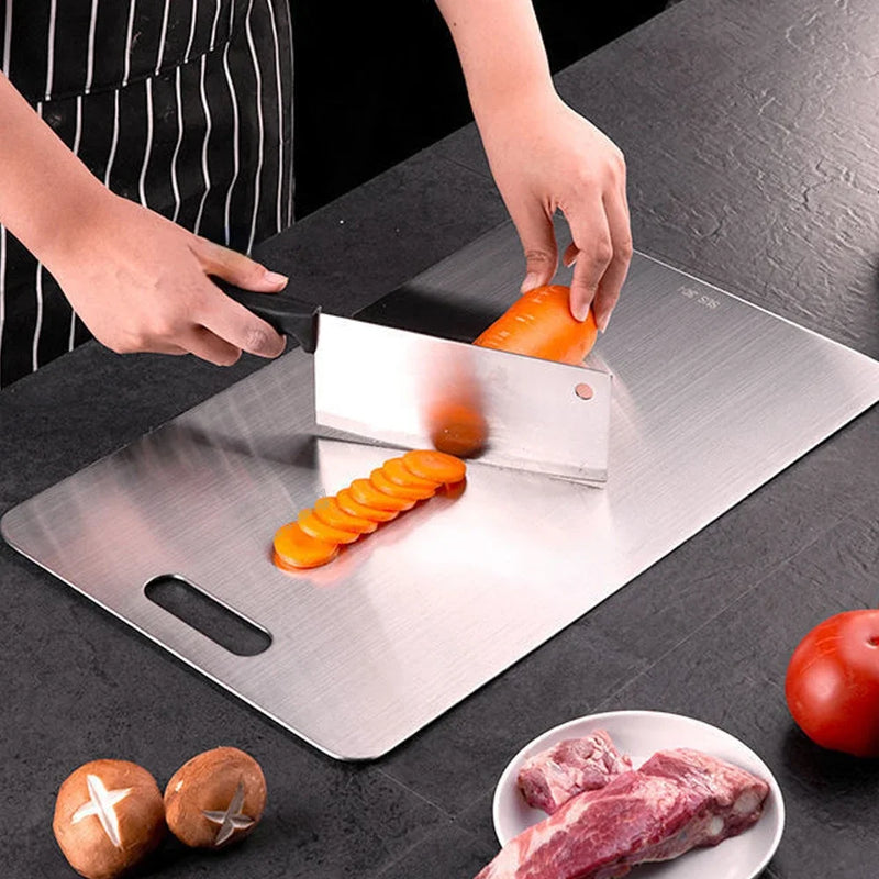 316 Stainless Steel Chopping Board - Double-Sided Cutting Board for Kitchen, Antibacterial, Eco-Friendly