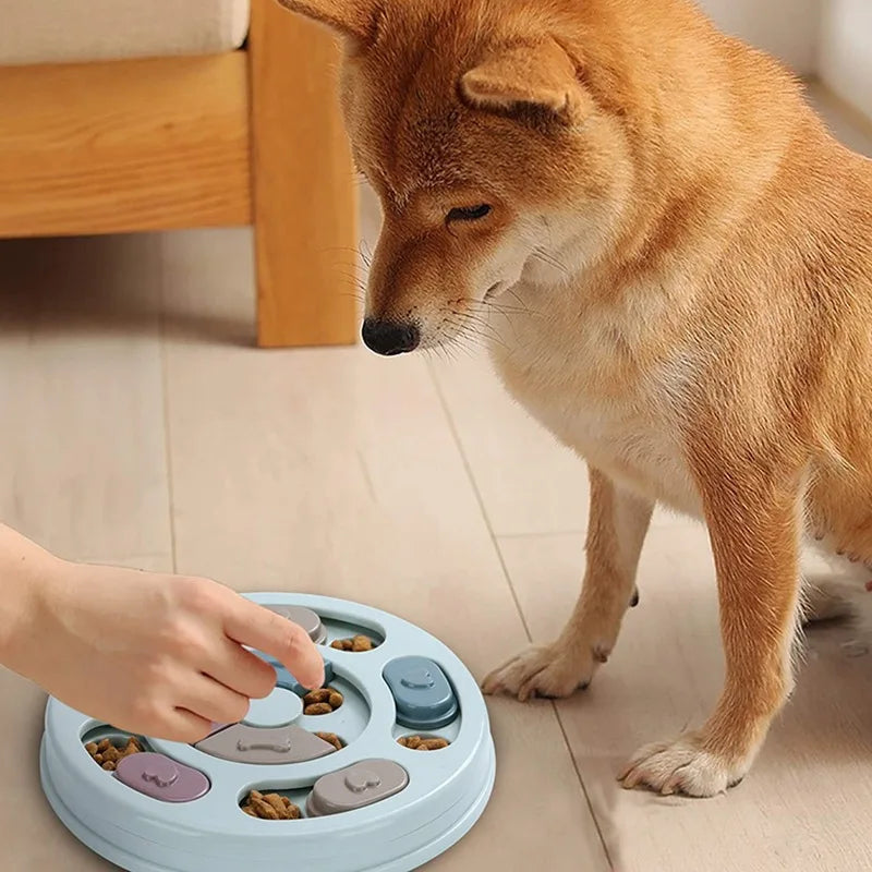 DOG FOOD HIDING BOWL – INTERACTIVE SLOW FEEDER & TRAINING TOY FOR BOREDOM RELIEF