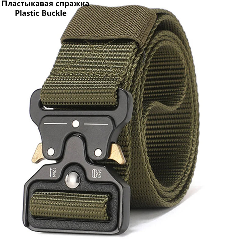 Men’s Outdoor Tactical Nylon Belt – Multi-Functional, Durable Canvas Belt with Adjustable Buckle