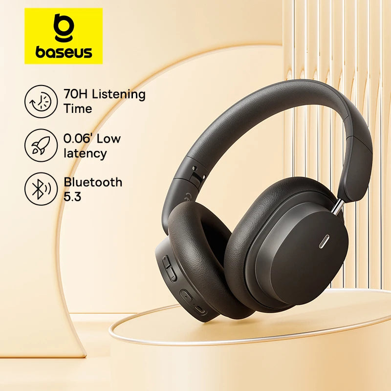 Baseus Bowie D05 Wireless Headphones – Bluetooth 5.3, 3D Spatial Audio, 40mm Driver, 70H Playtime