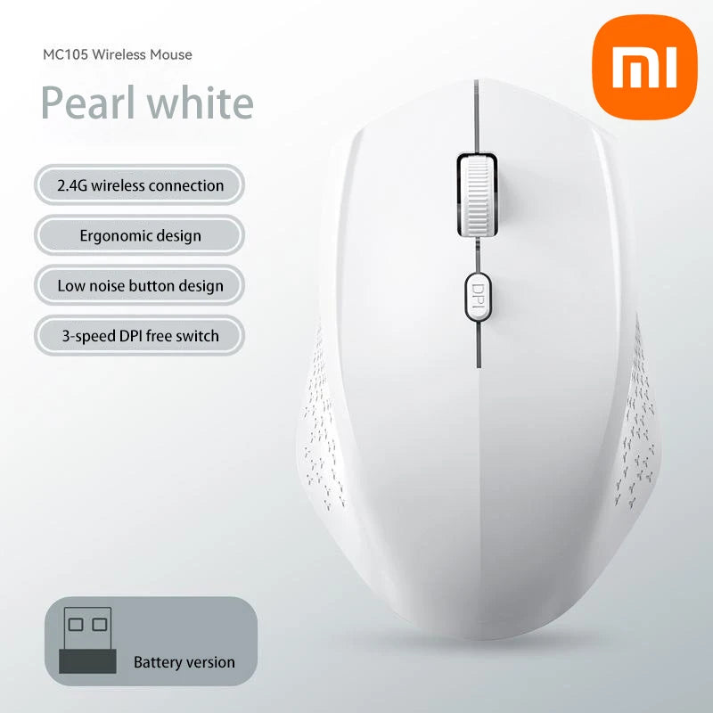 Xiaomi Wireless Mouse - Dual Mode Bluetooth & 2.4GHz Ergonomic Mini Mouse with 1600 DPI