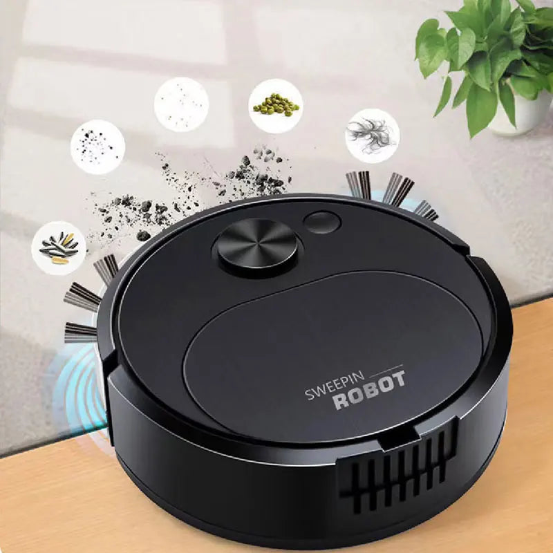 NEW USB 3 IN 1 SWEEPING ROBOT VACUUM CLEANER – MOPPING, SMART WIRELESS 1500PA CLEANING FOR HOME/OFFICE