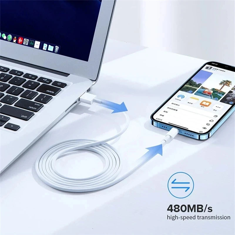 Original 30W Fast Charging USB-C to iOS Cable – Compatible with iPhone 14, 13, 12, 11 Pro Max & More