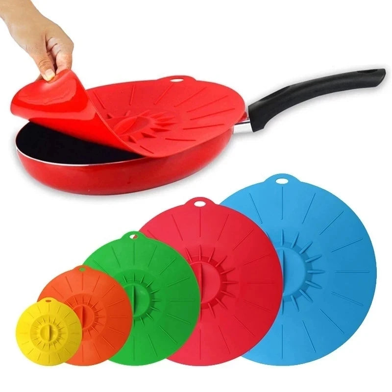 5pcs Silicone Food Covers | Universal Reusable Microwave Bowl Lids