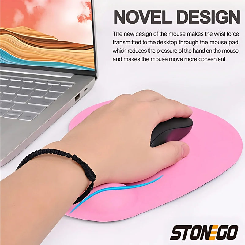 STONEGO Ergonomic Laptop Mouse Pad with Wrist Support | Non-Slip Rubber Design for Office & Gaming