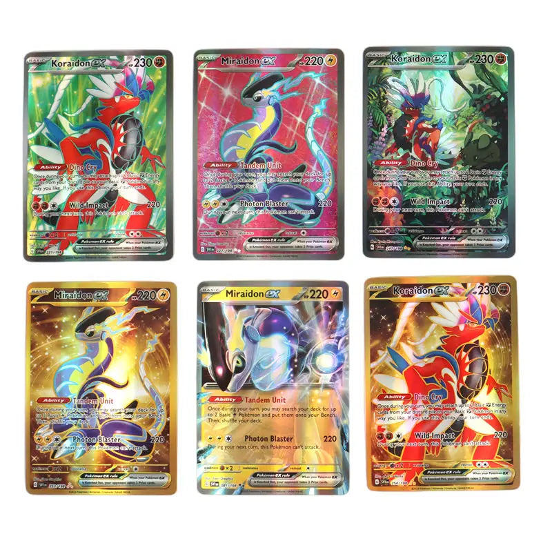 60/100pcs Pokémon TCG Scarlet & Violet EX VSTAR Holographic Cards – English Shiny Trading Set