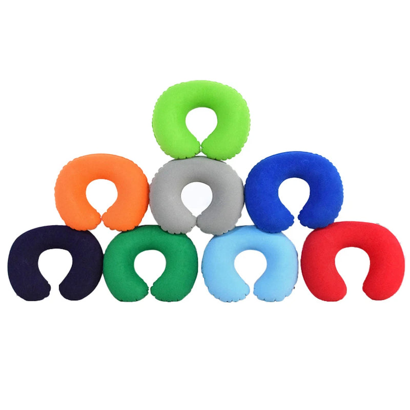 Inflatable C-Shaped Travel Neck Pillow – Portable Round Cushion for Travel, Bedding & Body Support