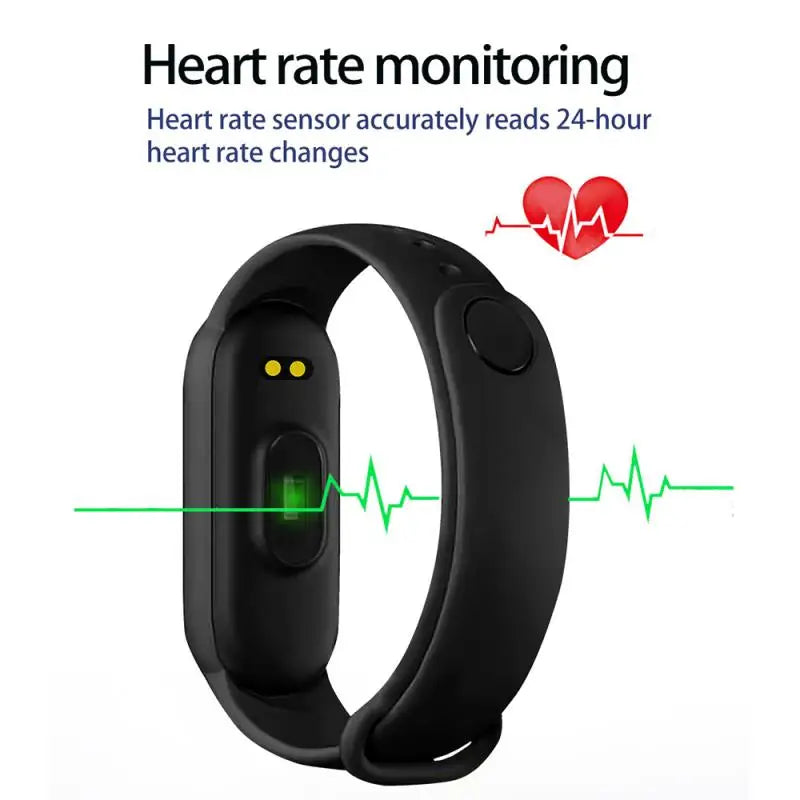 M6 Smart Watch Heart Rate & BP Monitor, Waterproof Sports Band for Men & Women, Fitness Tracker