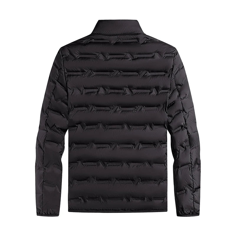 Graphene Self-heating Down Jacket Men Solid Windproof Pleated Down Jackets Stand Collar Classical Warm Winter Jackets Male