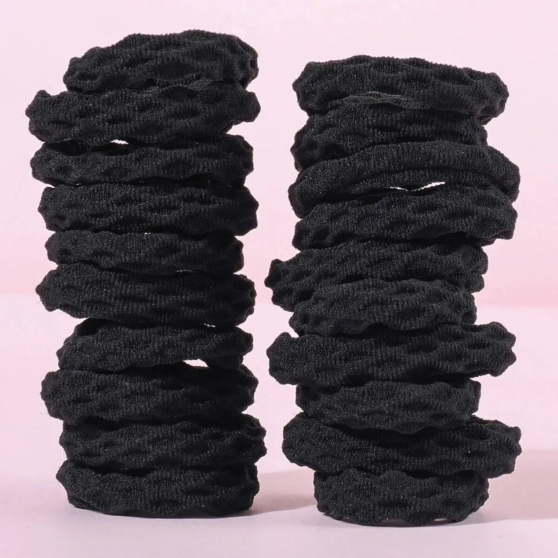 20PCS Simple Elastic Hair Bands – Fashionable Cotton Blend Hair Ties for Women & Girls